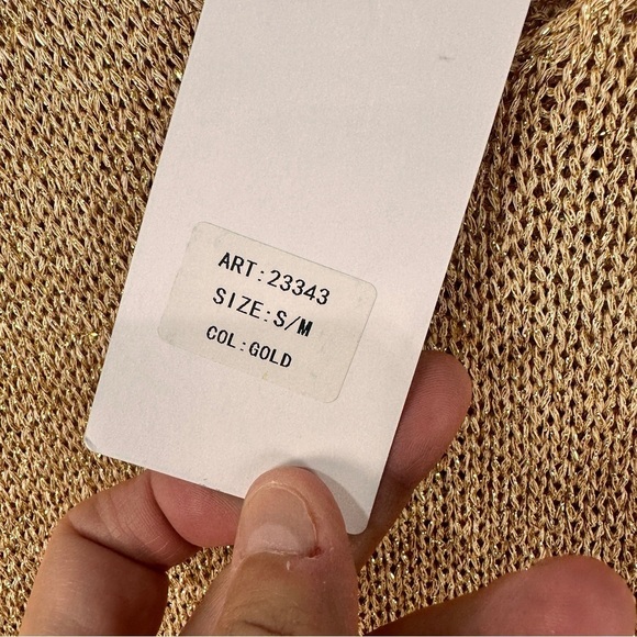 Yunika gold metallic dress swim coverup size small/ medium stretchy Italy vacay - Picture 6 of 12